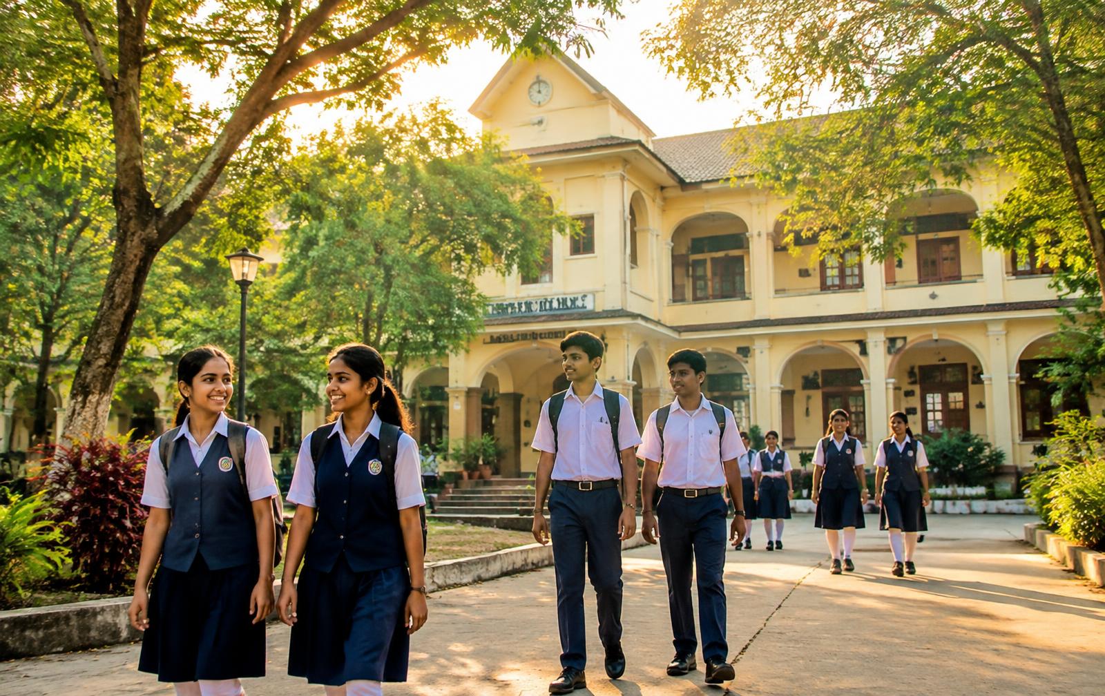 Students at Unique English School campus